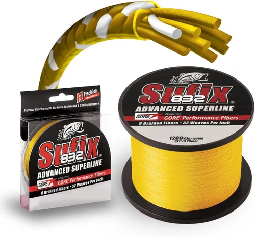Miniatura 2 de Sufix 832 Trenza Línea 150 yd Amarillo alta visibilidad