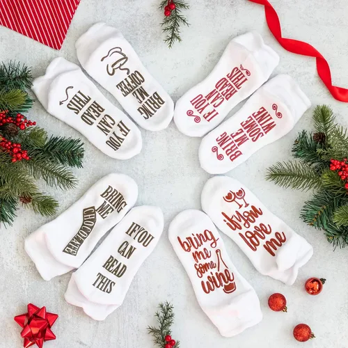 Miniatura 7 de Haute Soiree Calcetines novedosos para mujer, "If You Can Read This, Bring Me Some" - Talla única