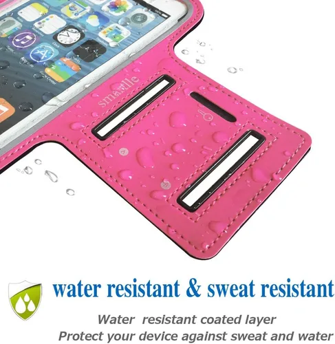 Miniatura 6 de Soporte para teléfono con brazo para correr, brazalete celular para iPhone 15 14 13 12 11 Pro Max/XR/8 7 6s Plus, para Galaxy A/S/Note hasta 6.9 Rosa