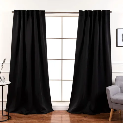Miniatura 11 de Best Home Fashion Paneles de Cortinas Opacas Premium - Tratamiento de Ventana con Aislamiento Térmico Sólido Cortinas Opacas para Dormitorio