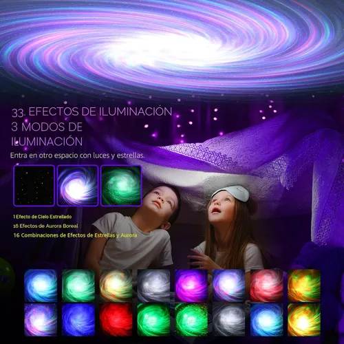 Miniatura 3 de Proyector de luz Aurora de galaxia norte con 33 efectos de luz, luces nocturnas LED, proyector de estrellas para lámpara de nebulosa del dormitorio