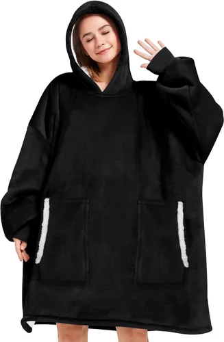 Miniatura 8 de Manta con capucha, regalos para adultos, mamá, mujeres y hombres, sudadera con capucha mullida de gran tamaño, acogedora sudadera con capucha