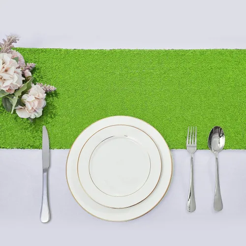 Miniatura 2 de Pufogu - Camino de mesa de lentejuelas brillantes de 12 x 72 pulgadas para fiestas de cumpleaños, decoración de bodas, despedidas de soltera