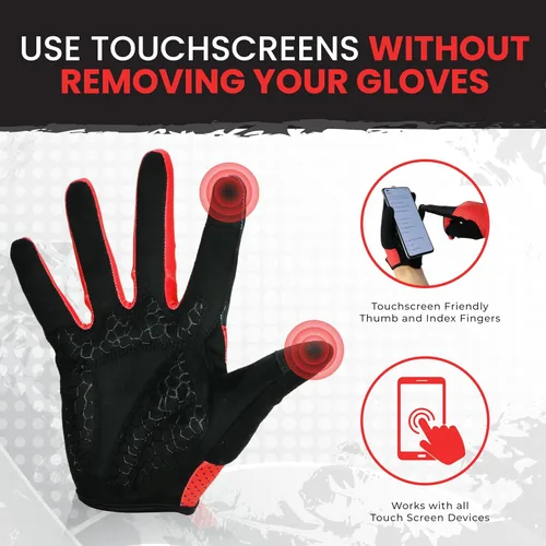 Miniatura 7 de Guantes de bicicleta para hombres y mujeres con almohadilla antideslizante que absorbe los golpes, guantes de ciclismo ligeros para dedos completos