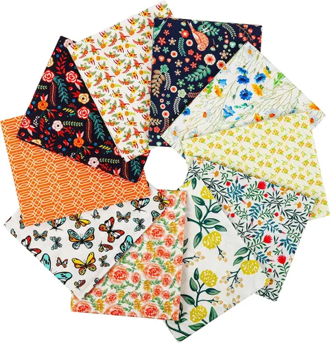 Miniatura 29 de Craftido -25 Opciones- Paquetes de Tela 100% Algodón para Quilting 10pcs Fat Quarters 18"x21"-Peso Medio 5.2 oz- Algodón Suave para Acolchado, Tie