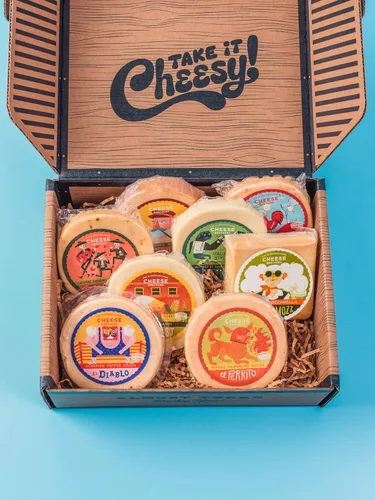 Caja de regalo de Cheese Bros. Brotherhood | Fresco de Wisconsin | Surtido de Gouda, Havarti, Mozzarella y Fratello | Gran idea de regalo de comida