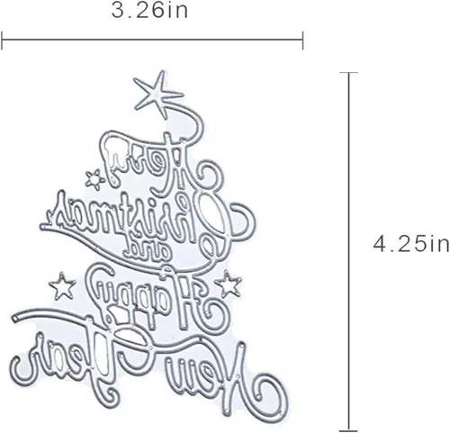 Miniatura 2 de Troqueles de corte de metal de Feliz Navidad, moldes de plantilla, herramienta de grabado en relieve para hacer tarjetas, álbumes, álbumes