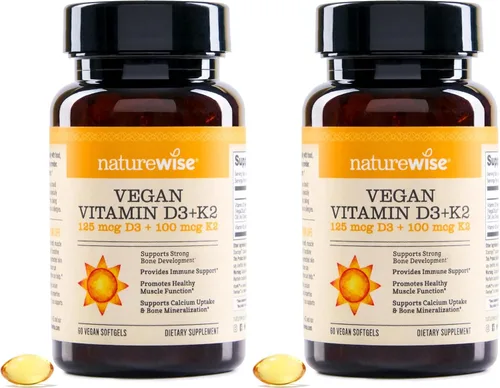 Miniatura 11 de NatureWise Vitamina vegana D3 + K2 – D3 natural 5000IU + vitamina K2 natural 100mcg – Soporte óseo – Alta absorción con aceite de oliva orgánico
