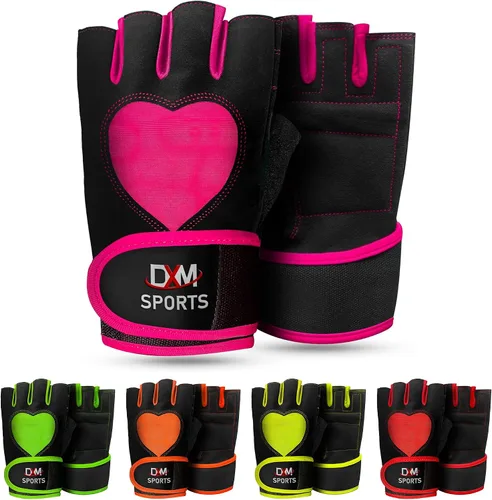 Miniatura 8 de DXM SPORTS Guantes de entrenamiento para mujer con soporte para muñeca, guantes de levantamiento de pesas para gimnasio, ciclismo, entrenamiento