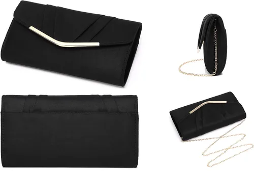 Miniatura 2 de MUDUO Women Faux Suede Envelope Clutch Purse Evening Handbag Foldover Shoulder Crossbody Bag