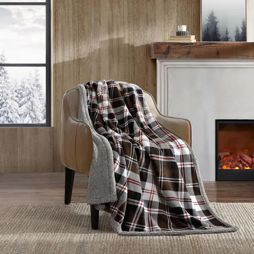 Miniatura 16 de Eddie Bauer - Manta, Forro Polar Cepillado y Ropa de Cama Sherpa Suave, Manta para Sofá y Cama (Gris Tono Alce, 50" x 60")