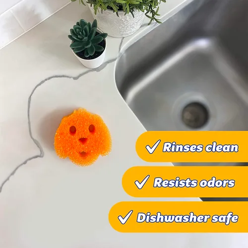 Miniatura 8 de Scrub Daddy Special Edition Pets Dog - Esponja multiusos para platos sin arañazos, sin BPA y fabricada con espuma de polímero, esponja de cocina