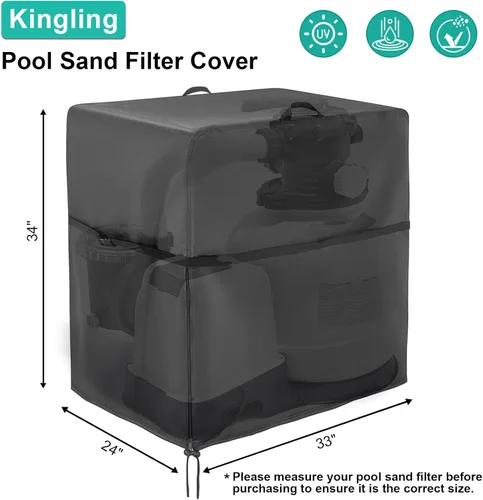 Miniatura 2 de Kingling Cubierta de filtro de arena para piscina Intex para bomba de filtro de arena de piscina, bomba de filtro de arena al aire libre, cubierta