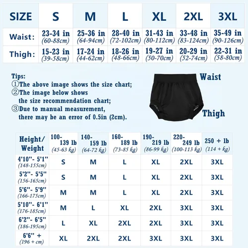Miniatura 6 de AQX Pantalones de plástico para adultos, ropa interior impermeable reutilizable para incontinencia, a prueba de fugas, fundas de pañales de tela