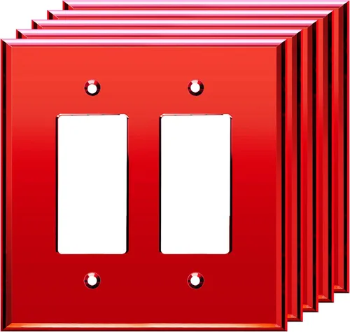 Miniatura 47 de LIDER Placa de Pared Decorativa de Acrílico Reflectante, Placa de Interruptor de Luz Espejada, Cubierta de Tomacorriente de Plexiglás, Vidrio Dorado