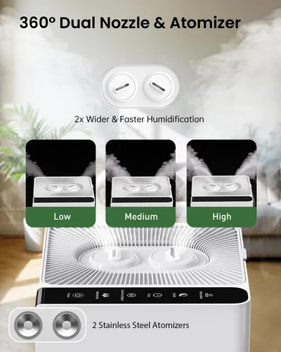 Miniatura 4 de Mifasol Humidificador para habitación grande, 5.3 galones/20 litros, humidificadores grandes para el hogar, 1500 pies cuadrados, humidificadores