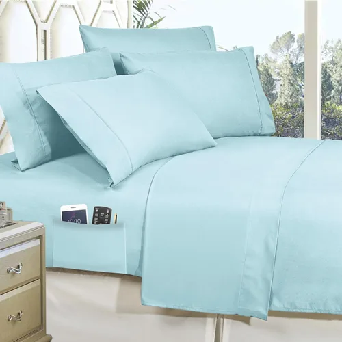 Miniatura 3 de Elegant Comfort Juego de edredón de 6 piezas de lujo, más suave y acogedor, juego completo suave y sedoso que incluye juego de sábanas con bolsillos