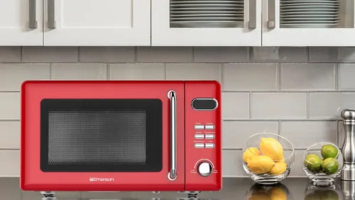 Miniatura 3 de Emerson MWR7020RD Horno Microondas Compacto Retro de Encimera con Control de Botones, Pantalla LED, 700W 5 Niveles de Potencia, 8 Menús Automáticos