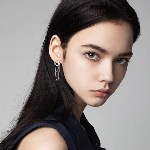 Miniatura 5 de Ritach Aretes de aro de oro de moda para mujer, brillantes de plata de ley 925 con bola de discoteca, bonitos aretes de aro de cadena