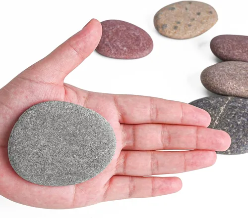 Miniatura 7 de Rocas de río para pintar 15 piezas, rocas grandes de 2 a 3 pulgadas, piedras planas y lisas para pintar, rocas artesanales para pintar