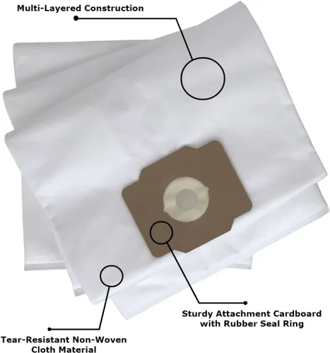 Miniatura 3 de Bolsas de vacío centrales de tela resistentes al desgarro de alta calidad, compatibles con Beam, Electrolux, Eureka, Kenmore, Husky, Mastercraft