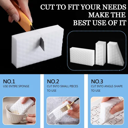 Miniatura 3 de Sosation 400 Pack Magic Sponge Erasers, 2X Density New Nano Material Melamine Sponge Bulk, Strong Durable Magic Sponges Eraser Cleaning Supplies