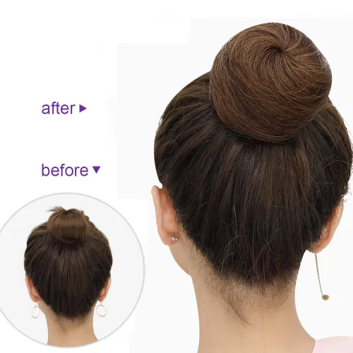 Miniatura 6 de 2 extensiones de moño de cabello, accesorio de peluca, extensiones de cabello rizado y ondulado, extensiones de cabello recogido, extensión de moño