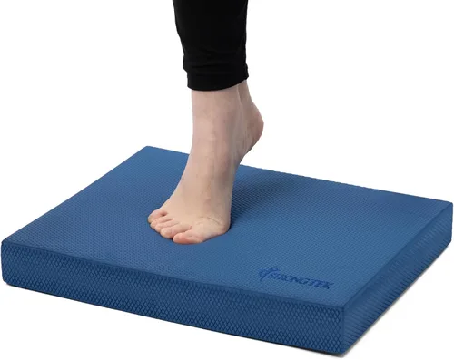 StrongTek Almohadilla de equilibrio profesional de espuma para ejercicios, 15.8 x 13 x 2 pulgadas, rodillera de espuma TPE de alta densidad, Azul