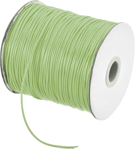 Miniatura 37 de MECCANIXITY Cordón encerado de poliéster encerado de 0.031 in, cuerda de cera de 175 yardas para hacer pulseras, collares, cuentas, joyería y Caqui