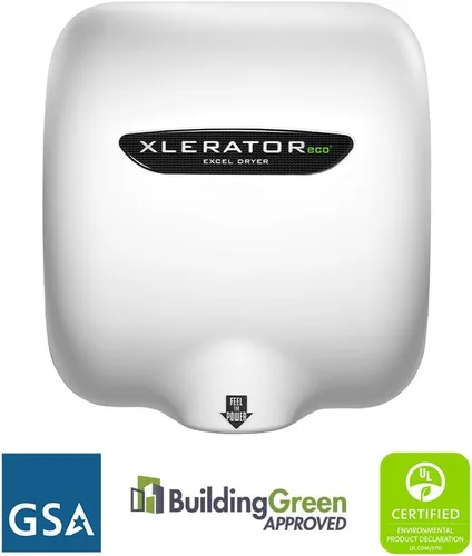 Miniatura 3 de XLERATOR eco XL-W-ECO 1.1N Secador de manos comercial de alta velocidad, secadora Excel, cubierta fundida blanca, sensor automático, montaje