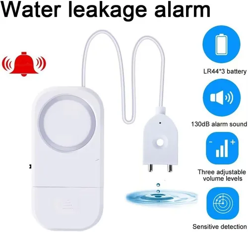 Miniatura 8 de Detector inteligente de fugas de agua, alarma ajustable de 120 dB para el hogar, sensor de agua para sótano, alarma de fugas de agua, 3