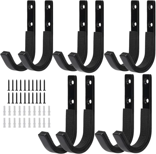 Miniatura 21 de Perchero de almacenamiento para rifles de montaje en pared, ganchos de escopeta horizontales de metal para almacenar escopetas, rifles, arco de tiro