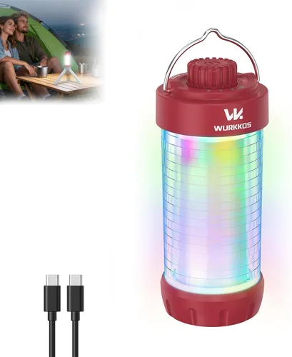 Wurkkos CL01 Linterna de camping recargable, luz de campamento de 550LM con base magnética, luz RGB, atenuación continua, hasta 300 horas de