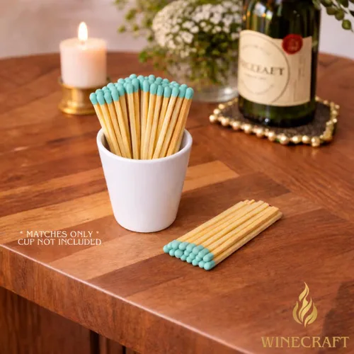 Miniatura 3 de 500 unidades Cerillas azules de 3 pulgadas Lanzadores incluidos Pareja de madera con punta de color Recambio para frascos de cerillas