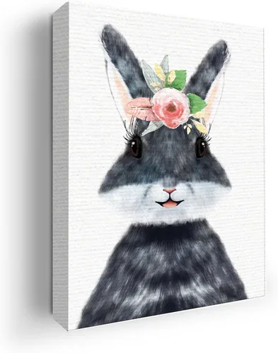 Miniatura 33 de Mavis Print - Lienzo decorativo para pared con diseño de conejo/conejo, 36 x 36 pulgadas, decoración de pared de animales impresos en HD y marco