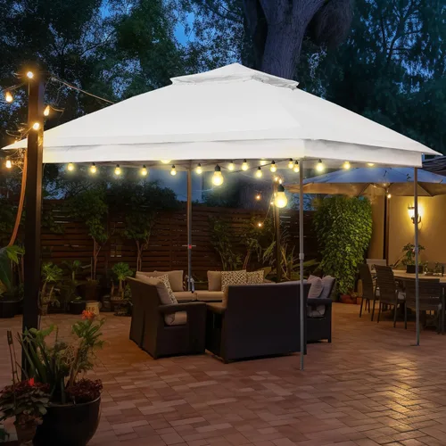 Miniatura 5 de GDY 11x11 ft Gazebo Tent Folding Heavy Duty Height Adjustable Sun Shelter Gazebos, White