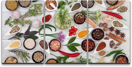 Miniatura 59 de wall26 Lienzo enmarcado para pared, juego de arte de hierbas, verduras y condimentos en madera, alimentos, fotografía cultural, realismo, paisaje