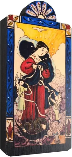 Miniatura 2 de Modern Artisans Our Lady Undoer of Knots - Placa de San Retablo Patrona, 3.4 x 8.25 pulgadas