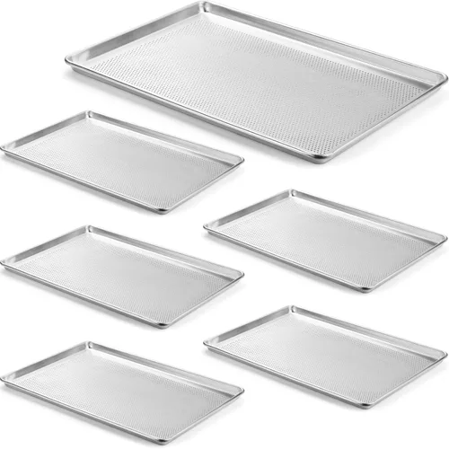 Miniatura 9 de CURTA Paquete de 12 Bandejas de Lámina de Aluminio, Certificadas NSF Tamaño Medio 13 x 9 pulgadas Bandeja Comercial para Panadería Pasteles y 13 x