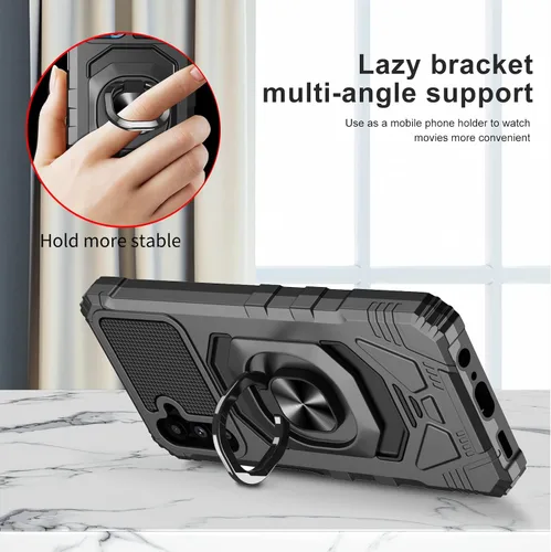 Miniatura 3 de Ailiber Funda para Samsung Galaxy A13, Galaxy A04S con protector de pantalla de vidrio templado, soporte de anillo para montaje magnético