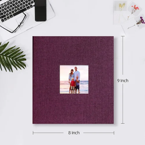 Miniatura 2 de Mublalbum Álbum de fotos pequeño de 4 x 6 pulgadas, 200 fotos, cubierta de lino, libro de fotos con bolsillos horizontales para boda, aniversario