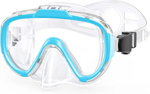 Miniatura 16 de Gafas de natación para adultos y niños, gafas de natación antivaho con cubierta para la nariz, sin fugas, máscara de buceo de esnórquel transparente