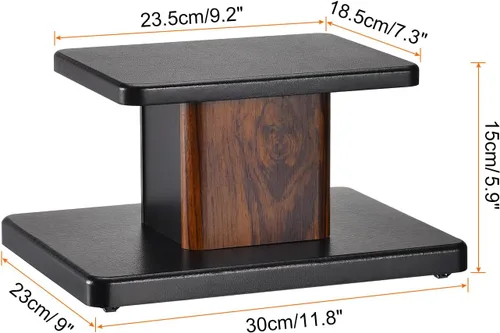 Miniatura 2 de MECCANIXITY Soportes de madera para altavoces, paquete de 2 soportes universales de 5.9 pulgadas (5.9 in) para altavoces ahuecados, audio, escucha