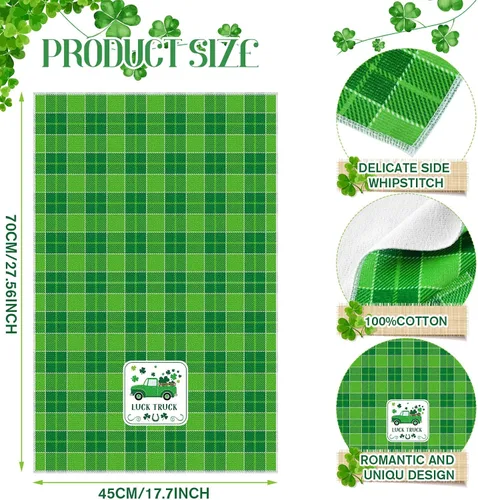 Miniatura 2 de Patelai 6 Pcs Toallas de Cocina del Día de San Patricio Toalla de Trébol Shamrock Toallas de Mano para Baño Toallas para Platos y Té Regalos