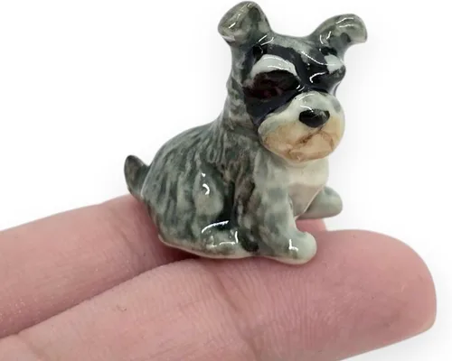 Miniatura 12 de WitnyStore Pequeño perro de pastor alemán alsaciano de pie negro y marrón de 3 pulgadas, hecho a mano, hecho a mano, de cerámica, cachorros, perros