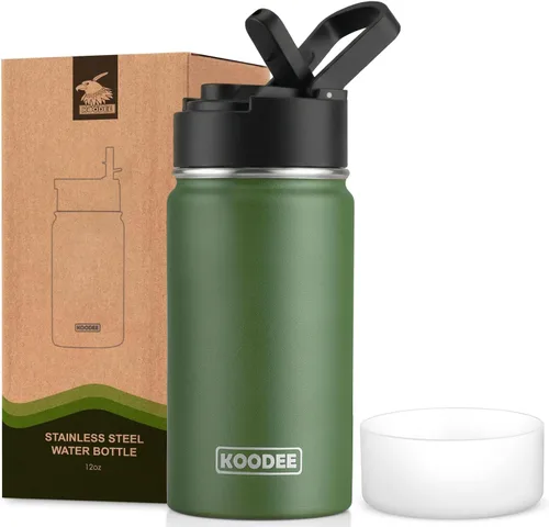 Miniatura 154 de koodee Insulated Water Bottle, 32 oz Stainless Steel Double Wall Vacuum Wide Mouth Sport Bottle with Leakproof Spout Lid (Navy)