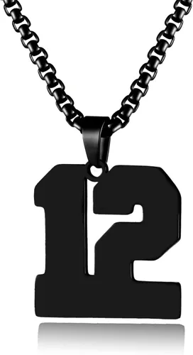Miniatura 108 de Collar de Número Dorado para Hombre, Cadena de Acero Inoxidable con Colgante de Número para Atletas, Joyería Deportiva Personalizada para Niños