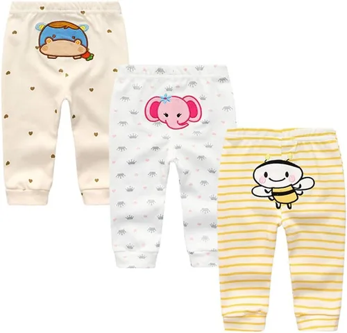 Leggings unisex de algodón para recién nacido, paquete de 4 pantalones bordados, casuales, de 0 a 24 meses, para niños y niñas