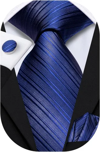 Miniatura 222 de Dubulle Corbata tejida de cachemira para hombre y gemelos de pañuelo para hombre, conjunto de gemelos para boda formal y negocios