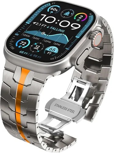 Miniatura 26 de Correa de acero inoxidable WINGLE para Apple Watch Band Ultra 3/2/1 Banda Ultra 49mm 46mm 45mm 44mm 42mm Series 11/10 SE 3/2/1 para hombres, bandas